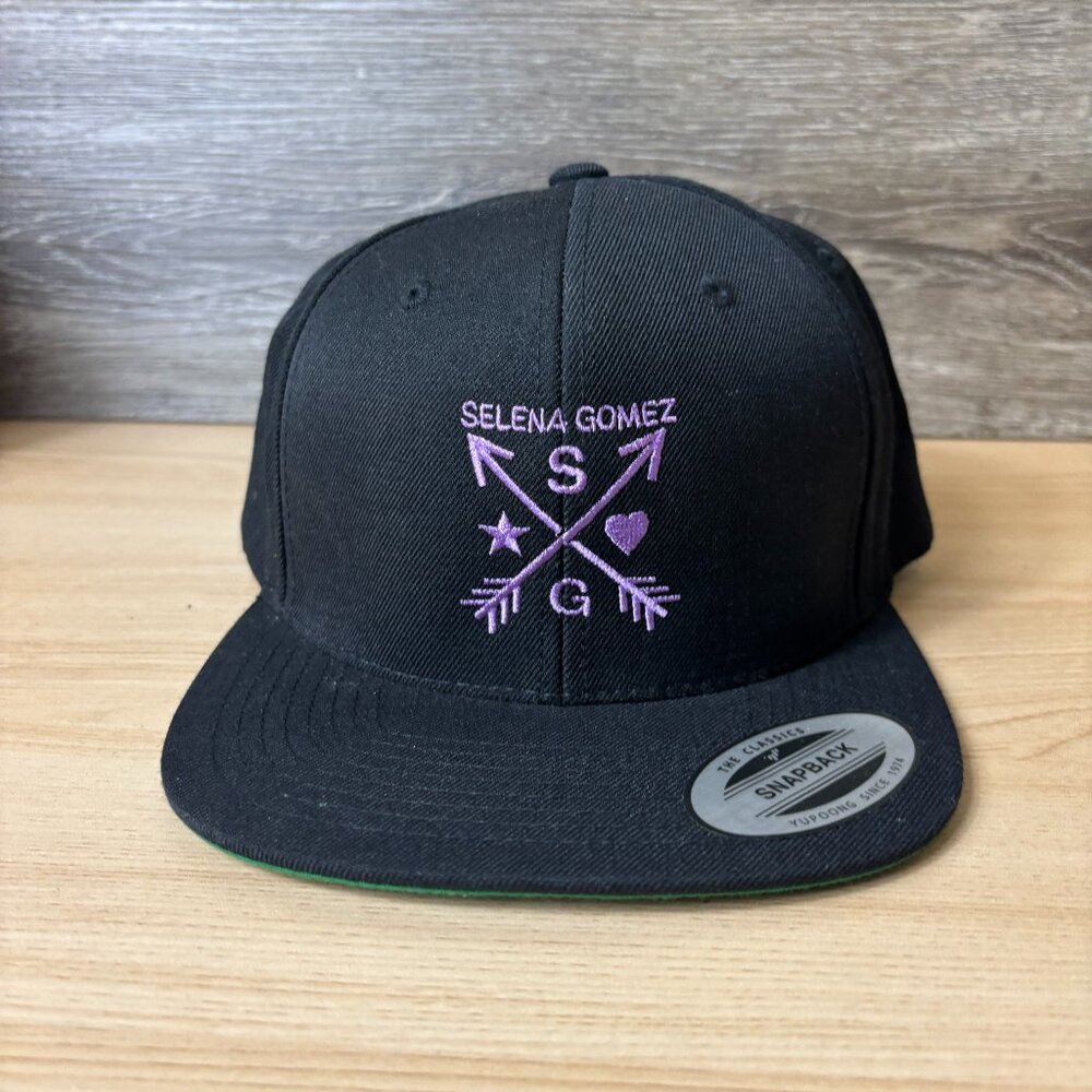 Selena Gomez Hat Cap Snap Back Black Purple Adjustable‎